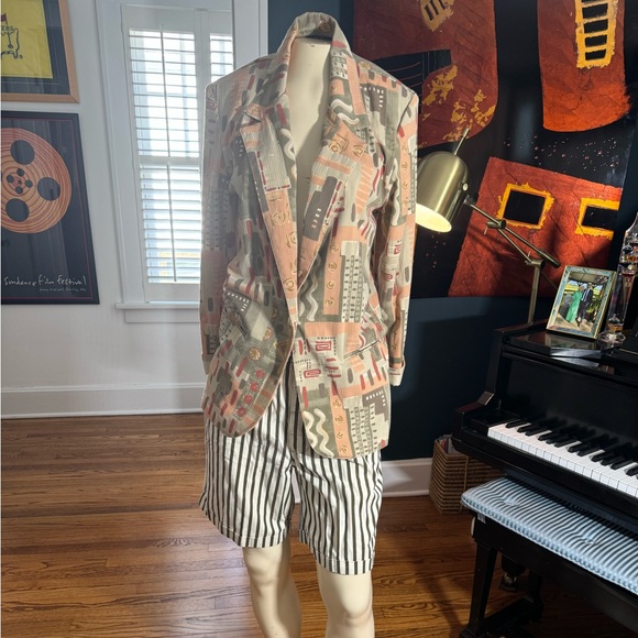 Vintage 90’s Toni Garment for CC Magi Mixed Pattern Blazer Jacket - Picture 3 of 10